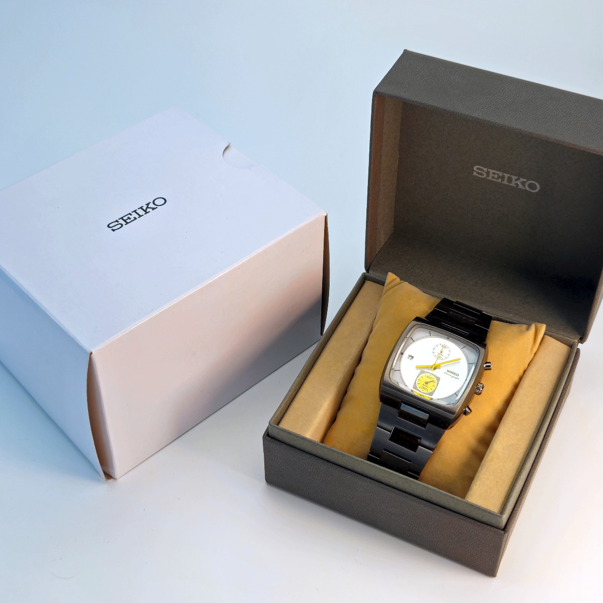 Seiko 7T94 Retro by Tomoki Sukezane, Monaco, Silver/Yellow