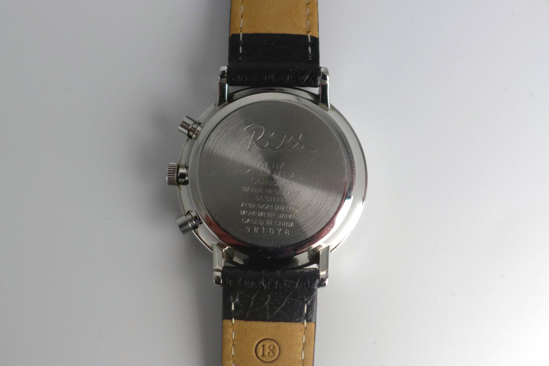 Riki Katanabe chronograph - case back